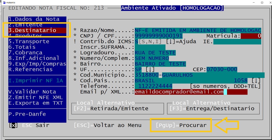 coloque as opções igual a imagem